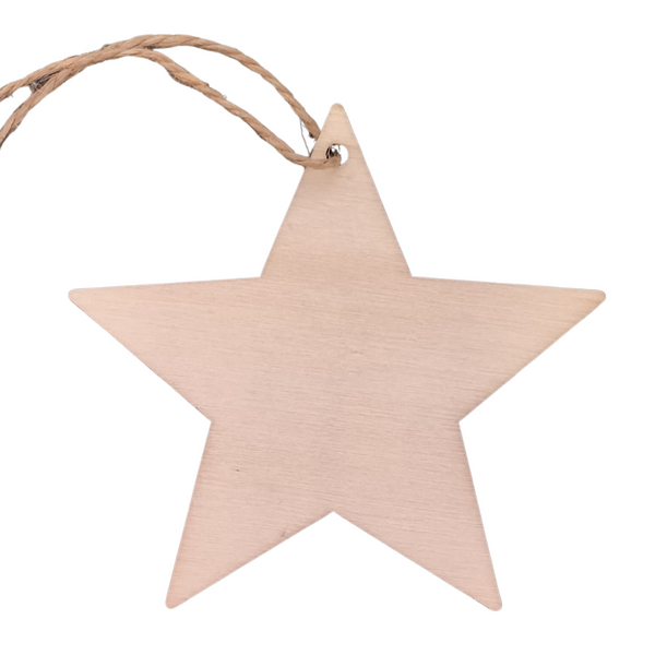 Wooden Star - ornament, keyring, gift tag