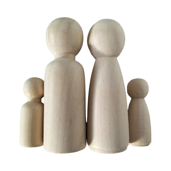 Wooden Peg Dolls - 6.5cm and 12cm: Eco Art and Craft