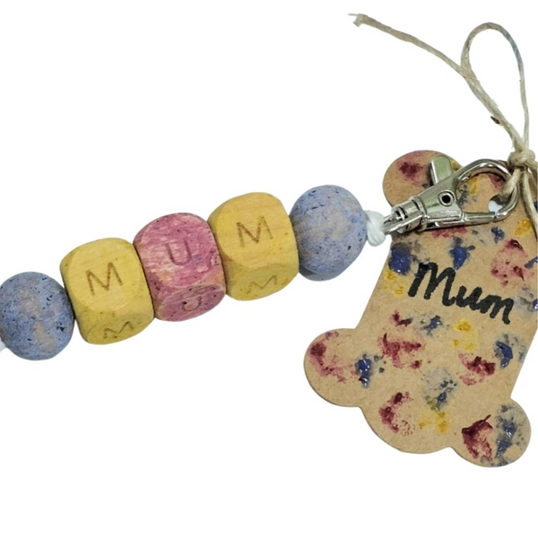 Mum beads: keyring or necklace