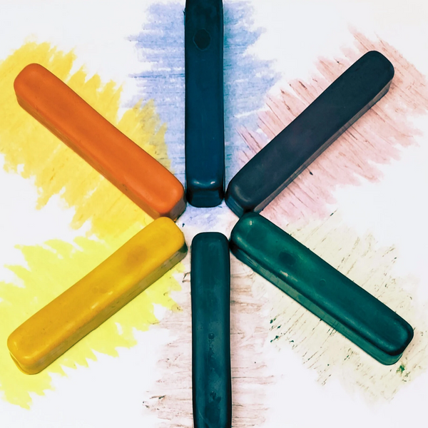 Eco Crayons: Sticks - 6 COLOUR BOX: 100% natural plant based crayons