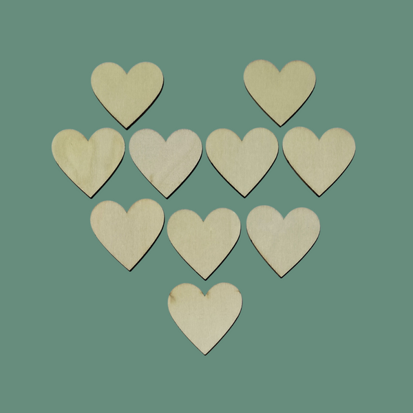 Wooden hearts: craft, sensory play, small world and scrapbooking