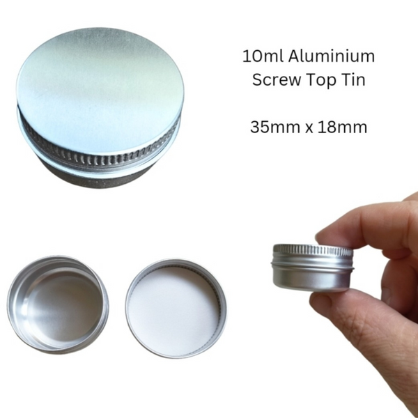 Aluminium Screw Top Tins - 10ml (35mm x 18mm): 10 pack