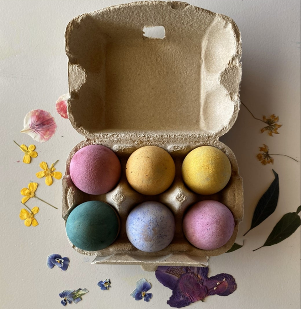 Wooden Eggs - carton of 6 for art, craft and play