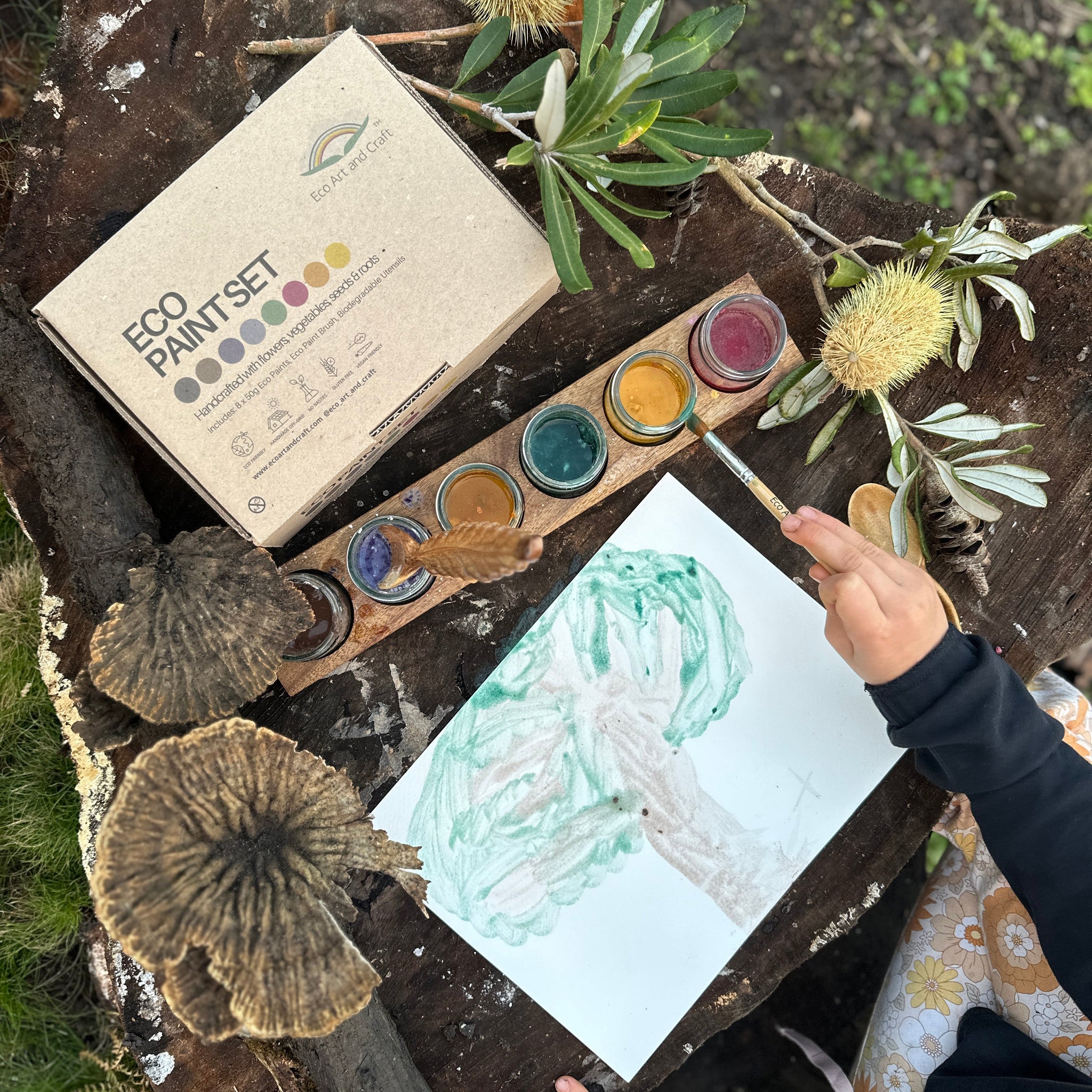 Acacia Wood Paint Holder
