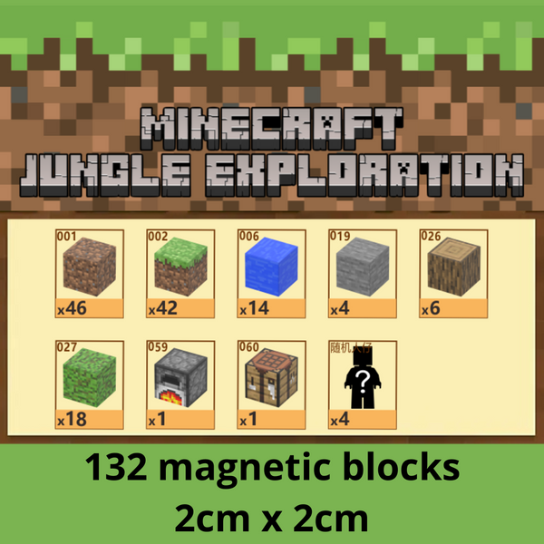 Mine Magnetic Blocks: Jungle Exploration Pixel Building Blocks