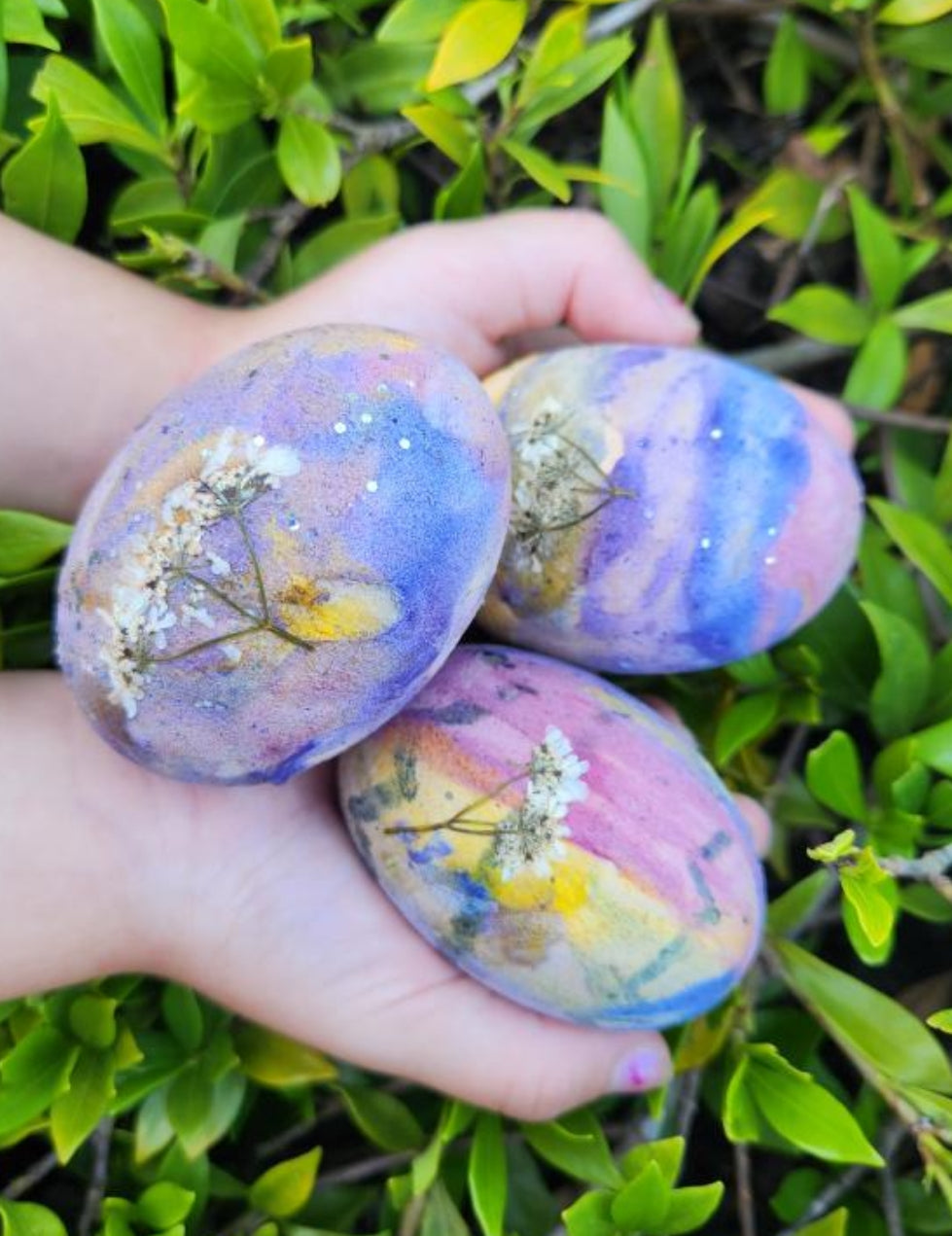 Wooden Eggs in Cardboard Egg Carton