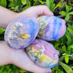 Wooden Eggs in Cardboard Egg Carton