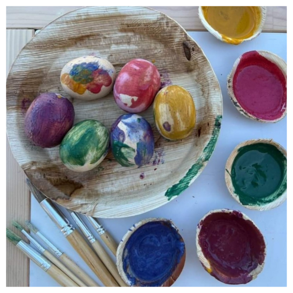 Easter Craft Kit for kids - Wooden Eggs, paint, crayons and activities