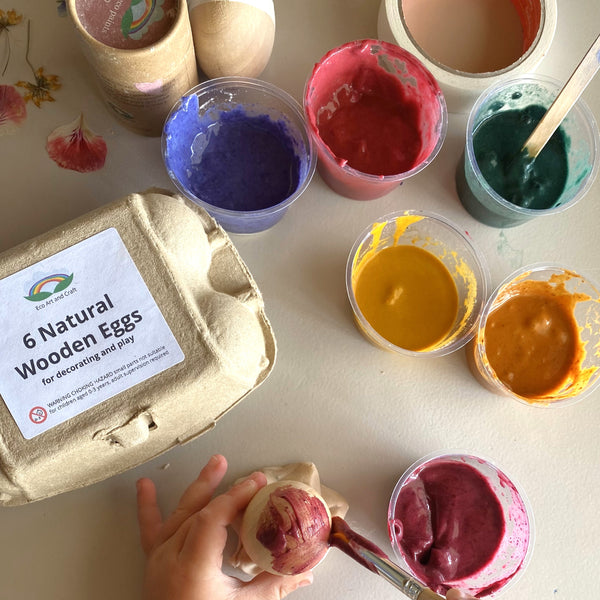 Solid Wooden Eggs: paint, colour, decorate, hunt and play